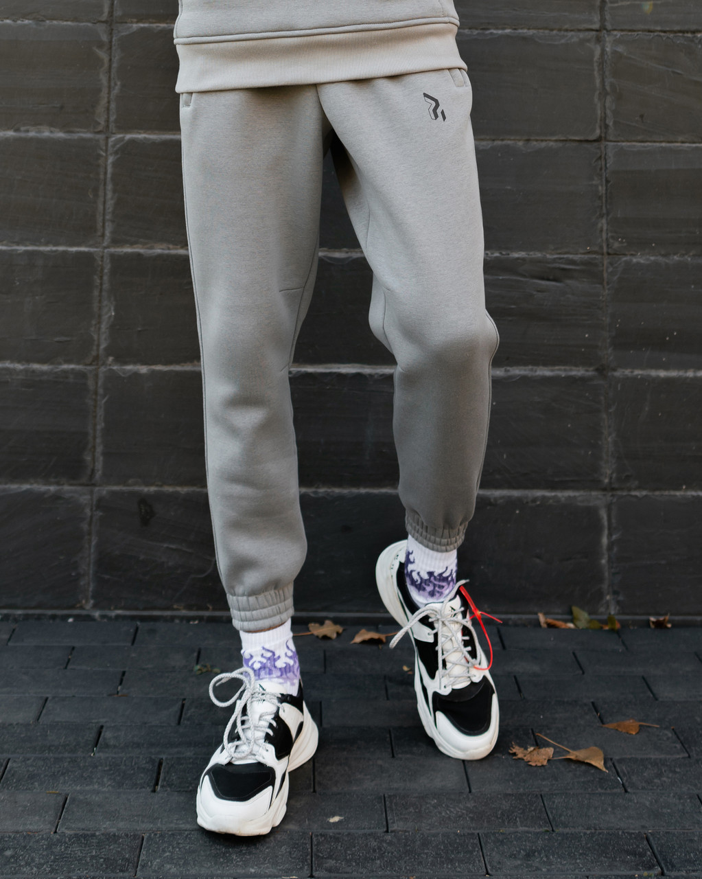 Теплые спортивные штаны Jog 2.0 серые Пушка Огонь - Фото 4