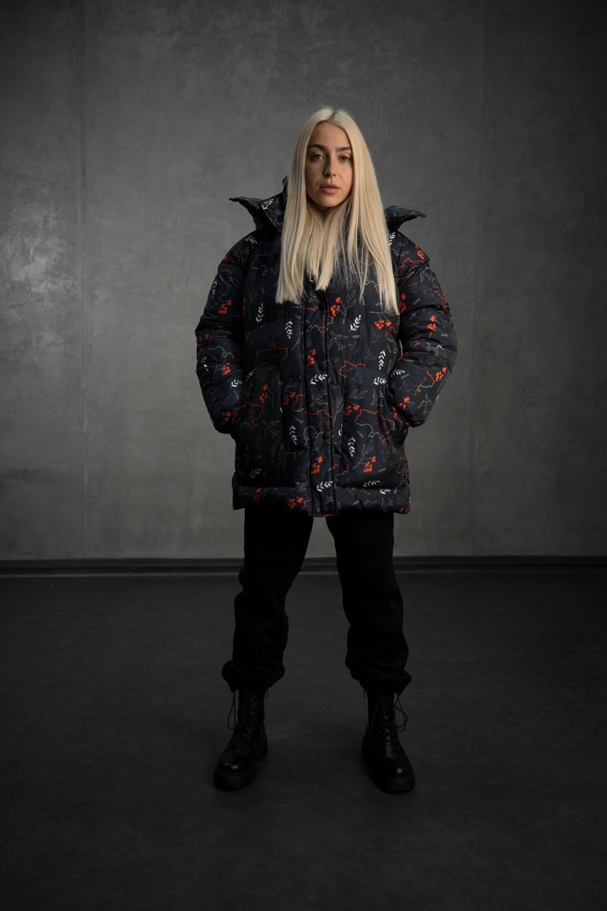 Жіноча зимова куртка-пуховик Reload Elly Land,чорний / Зимовий пуховик оверсайз стильний теплий - Фото 6
