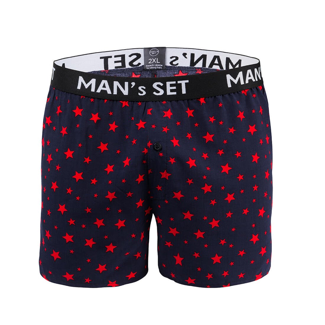 Семейки мужские из 100% хлопка, Shorts, тёмно-синий с красными звездами MansSet