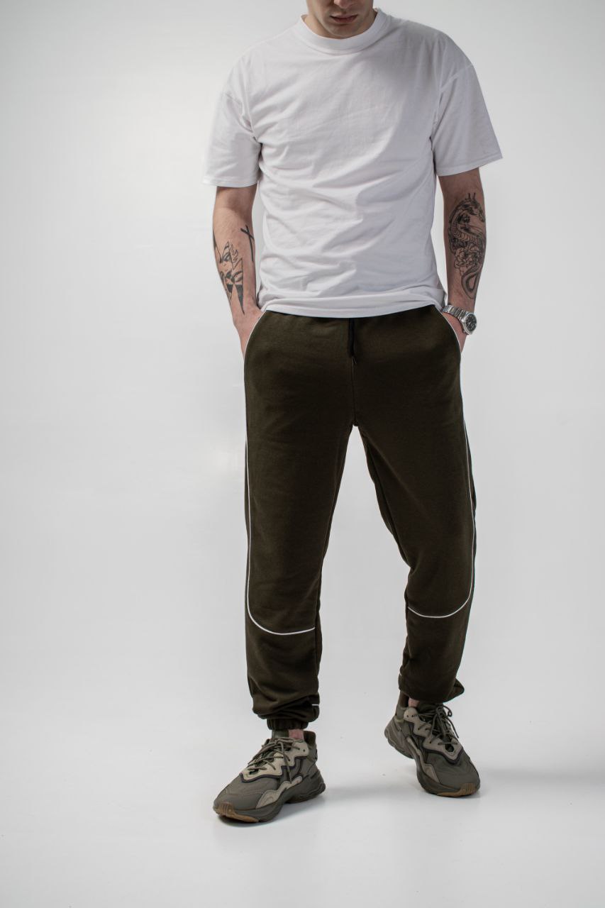 Мужские трикотажные спортивные штаны Reload Factor хаки  - Фото 4