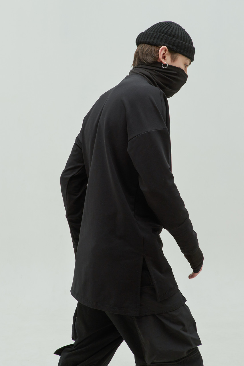 Лонгслив мужской черный с принтом от бренда ТУР модель Амфибия TURWEAR - Фото 3