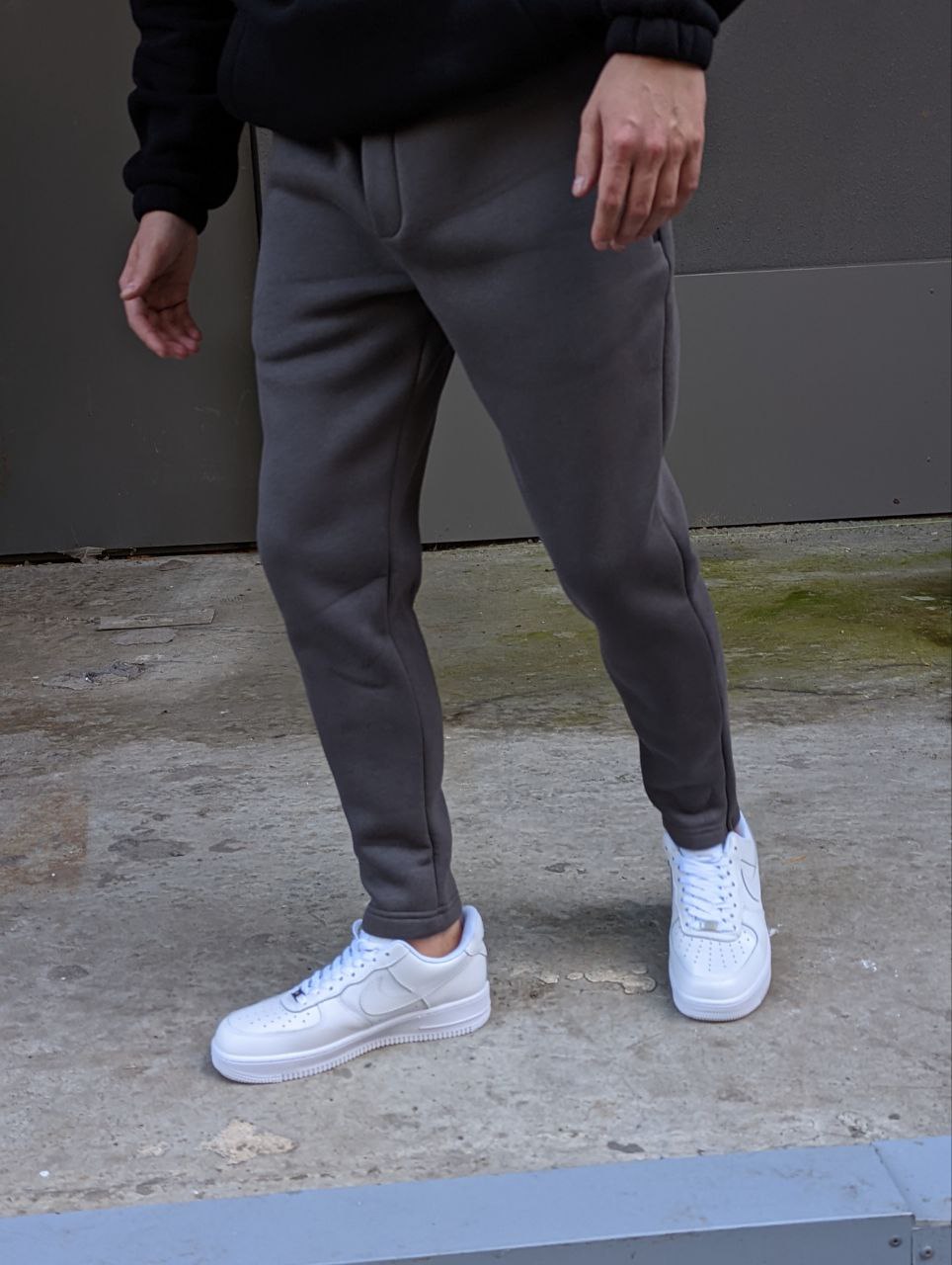 Чоловічі теплі спортивні штани фліс Reload Slim графіт - Фото 1
