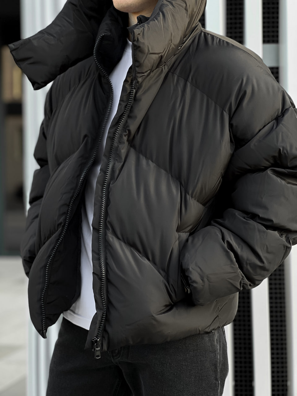 Чоловіча зимова куртка-пуховик Reload Quadro чорна Vidlik - Фото 6