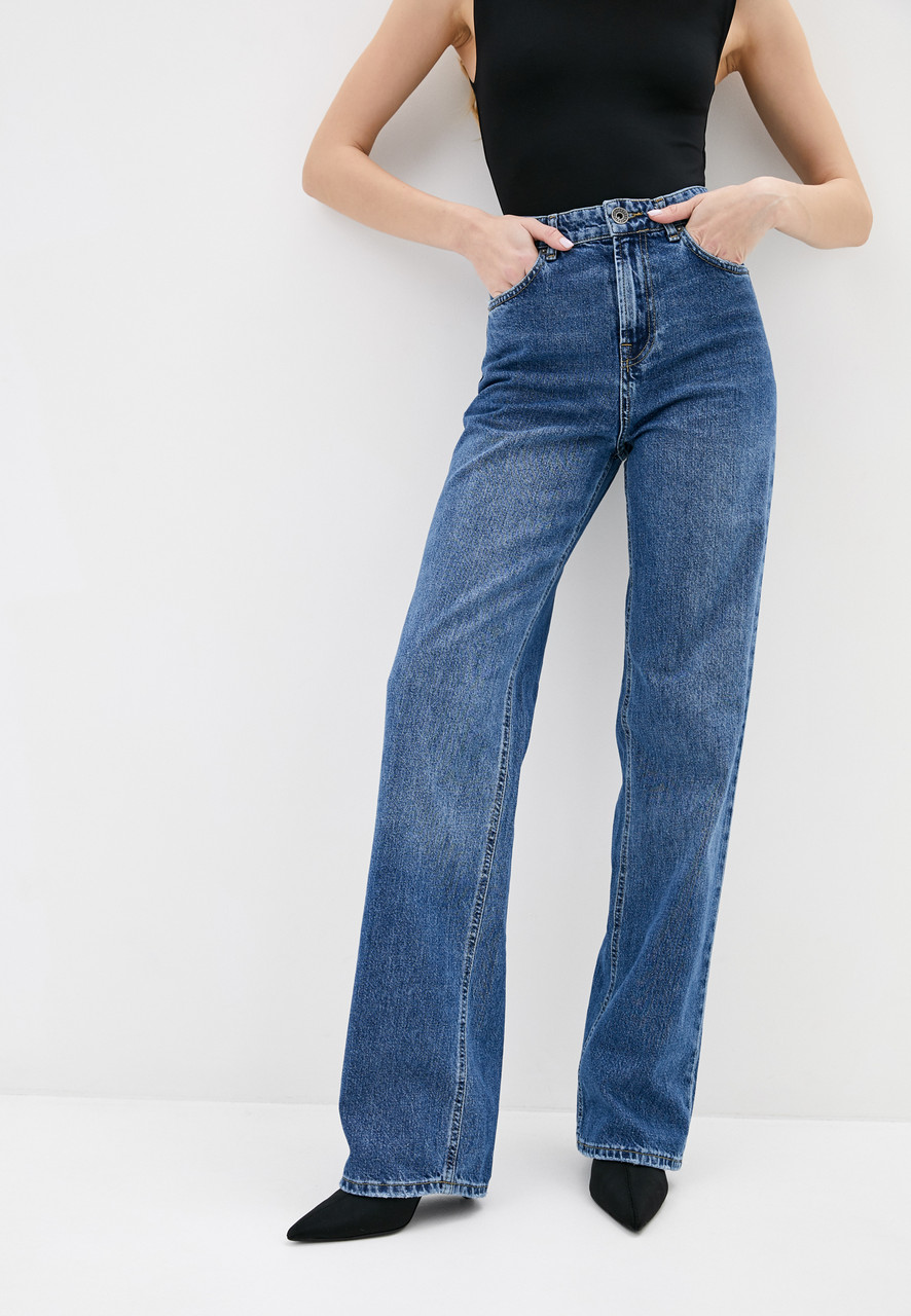 Якісні жіночі джинси із високою посадкою Скарлет сині модель від бренду TURWEAR