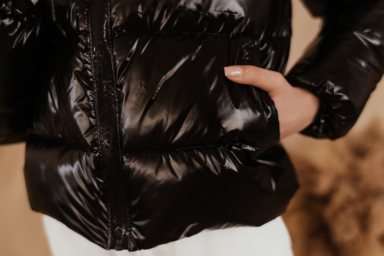 Куртка жіноча пуховик укорочений 'Bubble' Intruder чорний - Фото 4