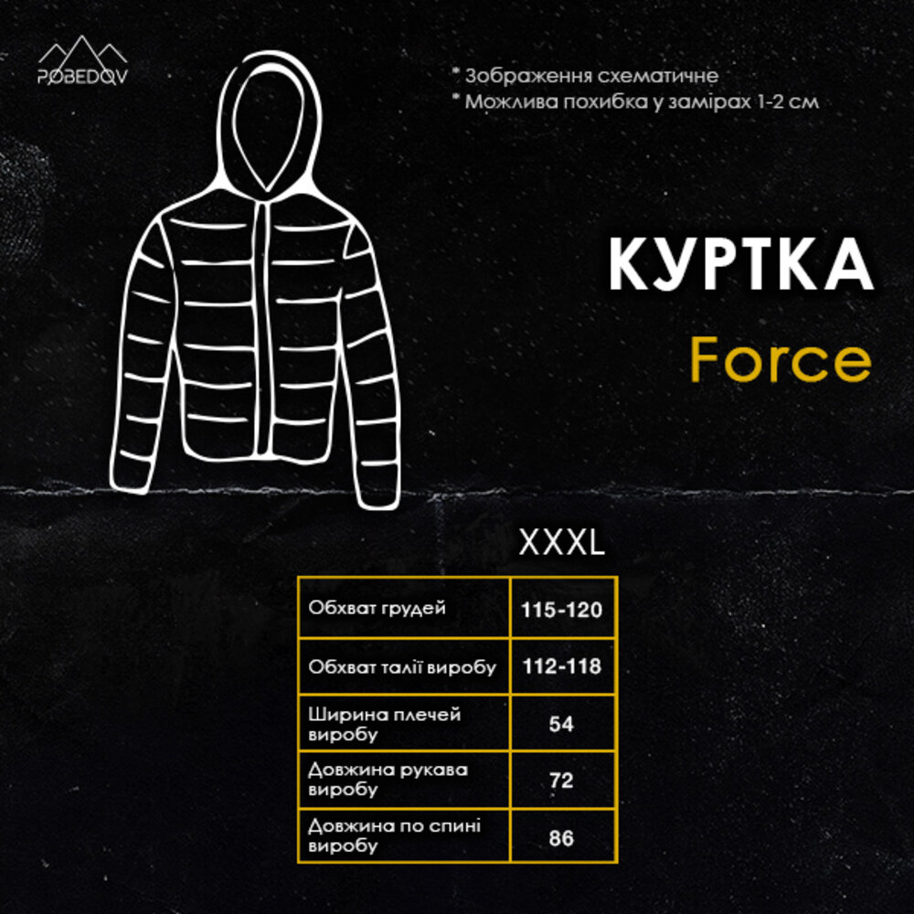 Чоловіча зимова куртка з капюшоном Pobedov Force POBEDOV - Фото 4