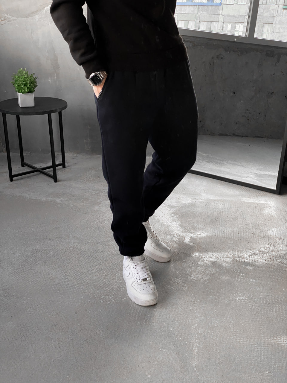 Чоловічі теплі спортивні штани з начосом Reload Cold темносиній / Трикотажні штани флісові демісезон - Фото 4