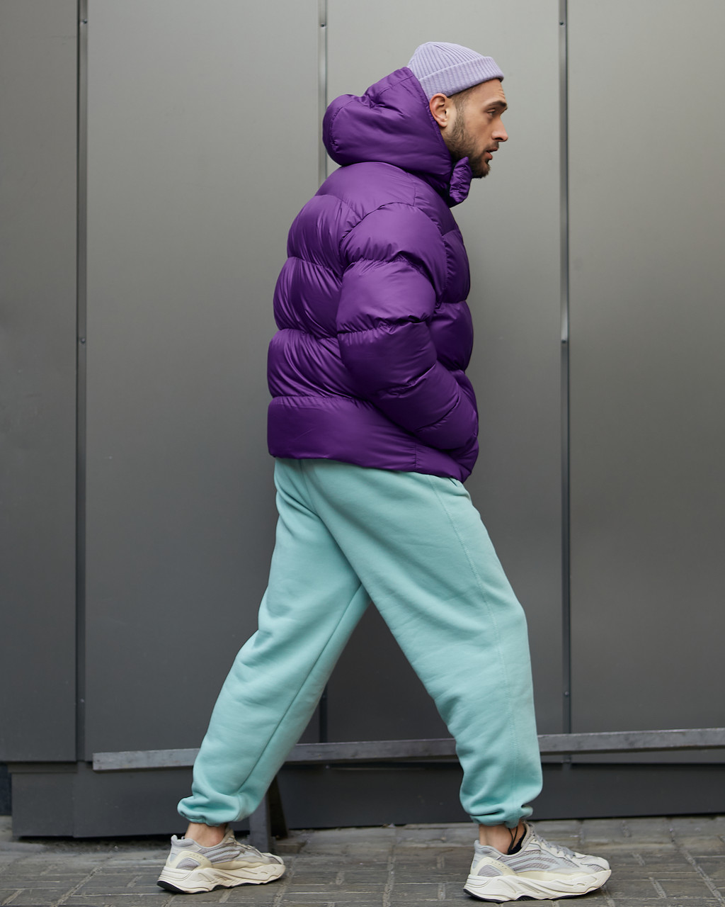 Зимняя мужская куртка Homie фиолетовая Пушка Огонь - Фото 5