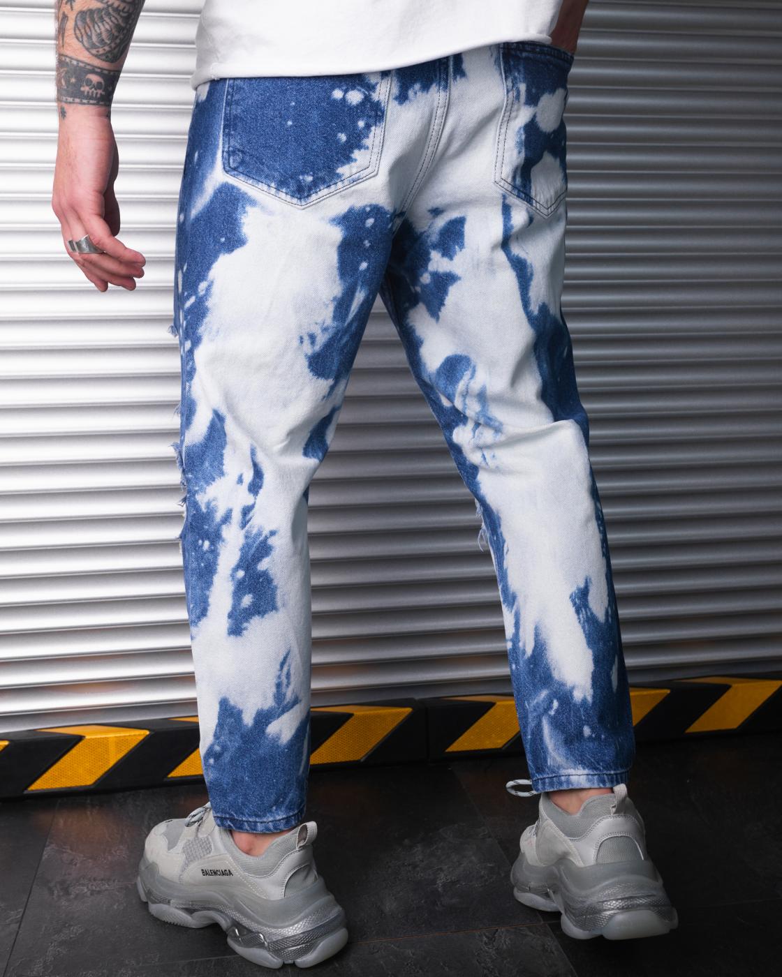 Дизайнерські завужені джинси з перфорацією BEZET - Фото 2
