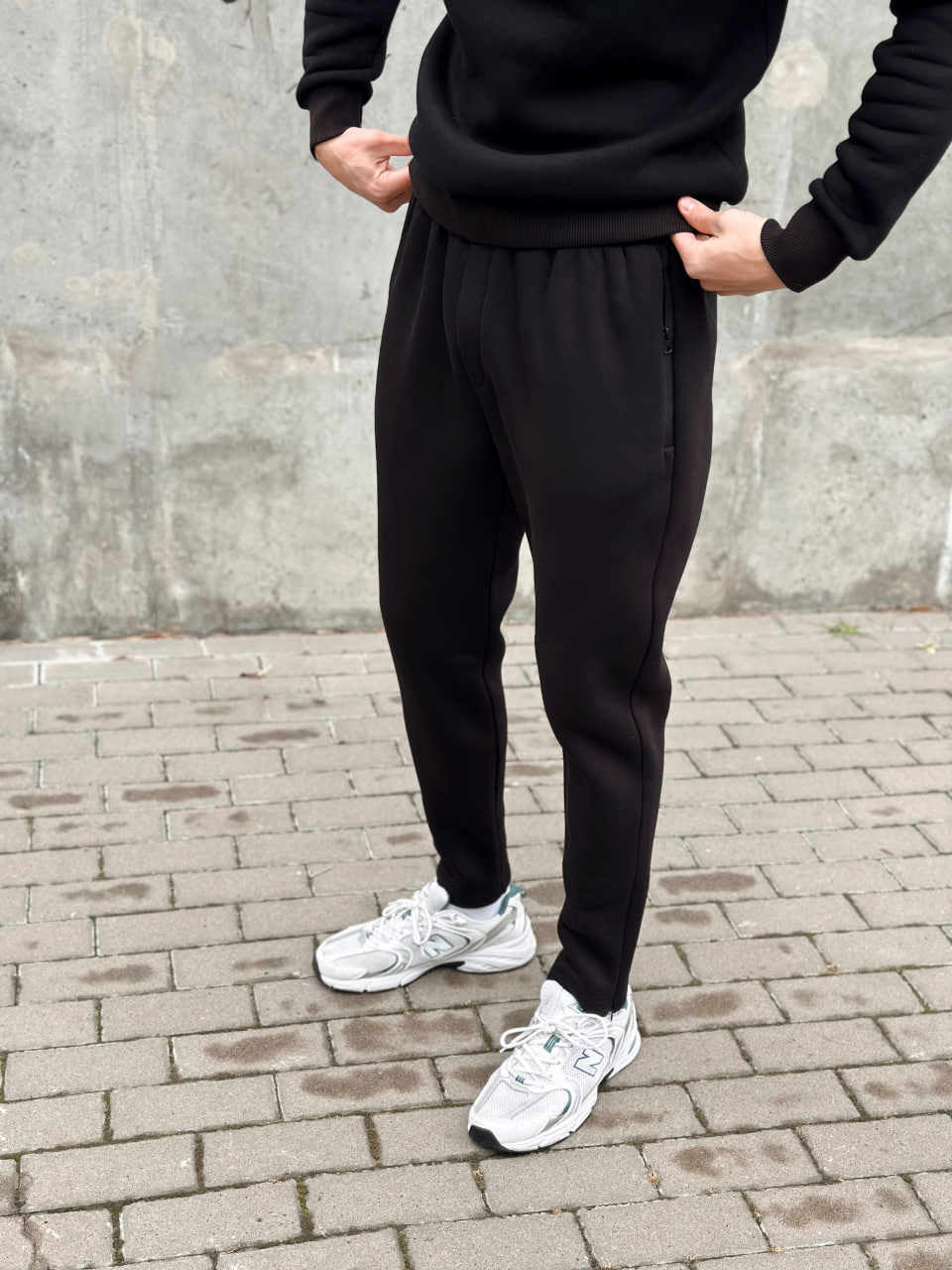 Чоловічі теплі спортивні штани фліс Reload Slim чорні