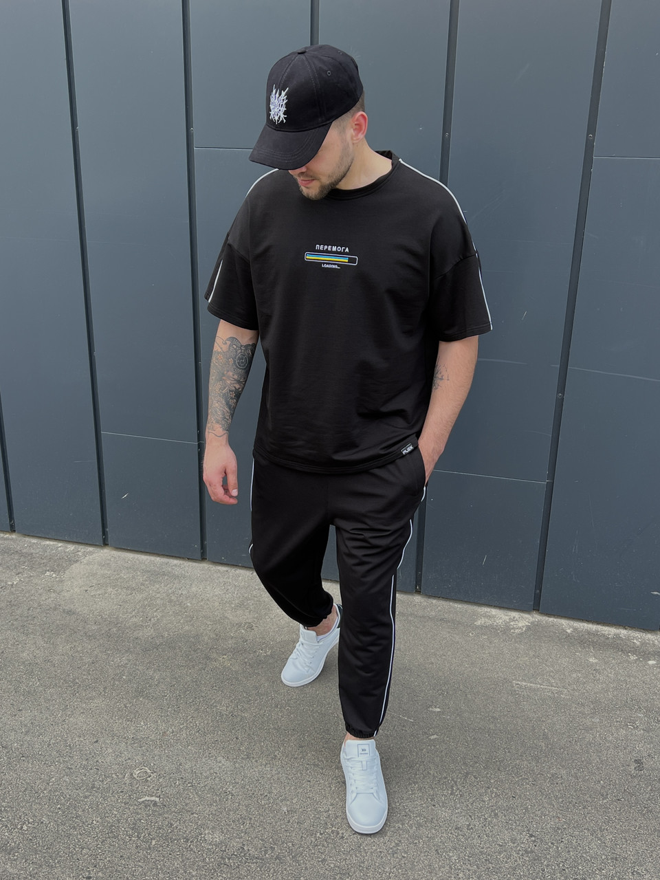 Летний комплект футболка и штаны мужские черный модель Перемога TURWEAR - Фото 4