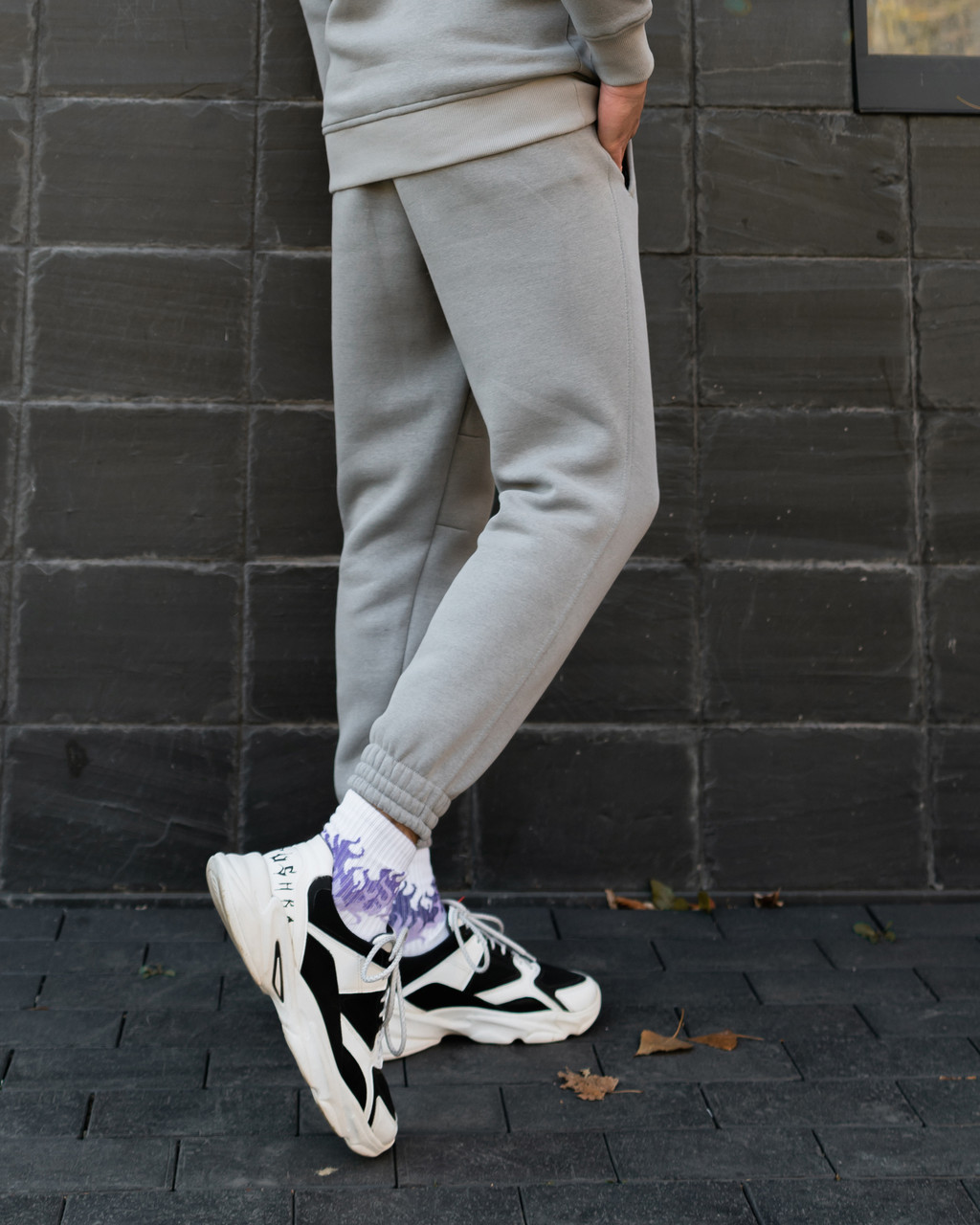Теплые спортивные штаны Jog 2.0 серые Пушка Огонь - Фото 3