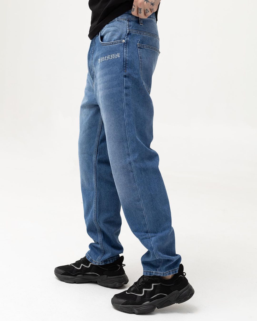 Мужские синие джинсы BEZET базовые с вышивкой - Фото 2