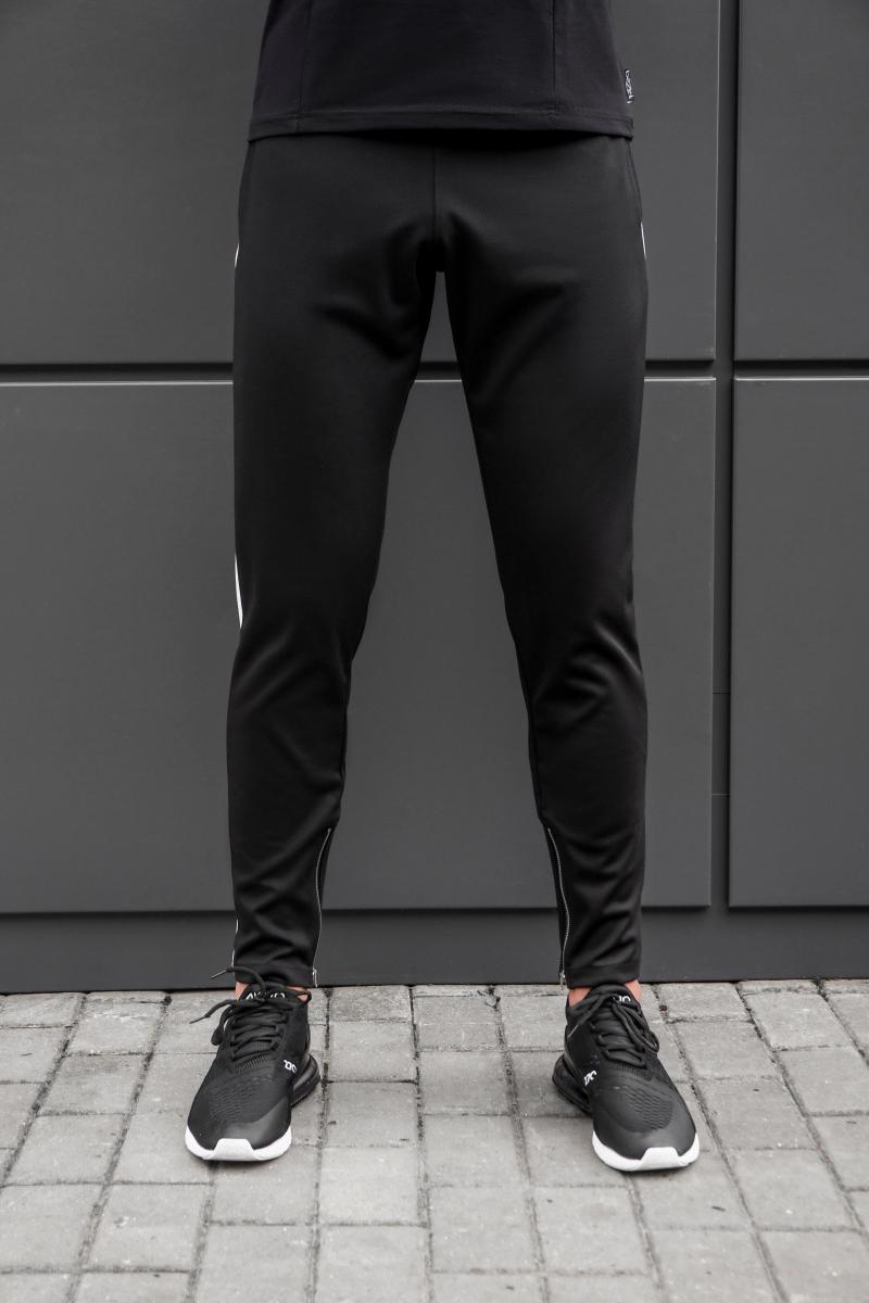 Спортивные штаны bezet zipp black white'18 - Фото 3