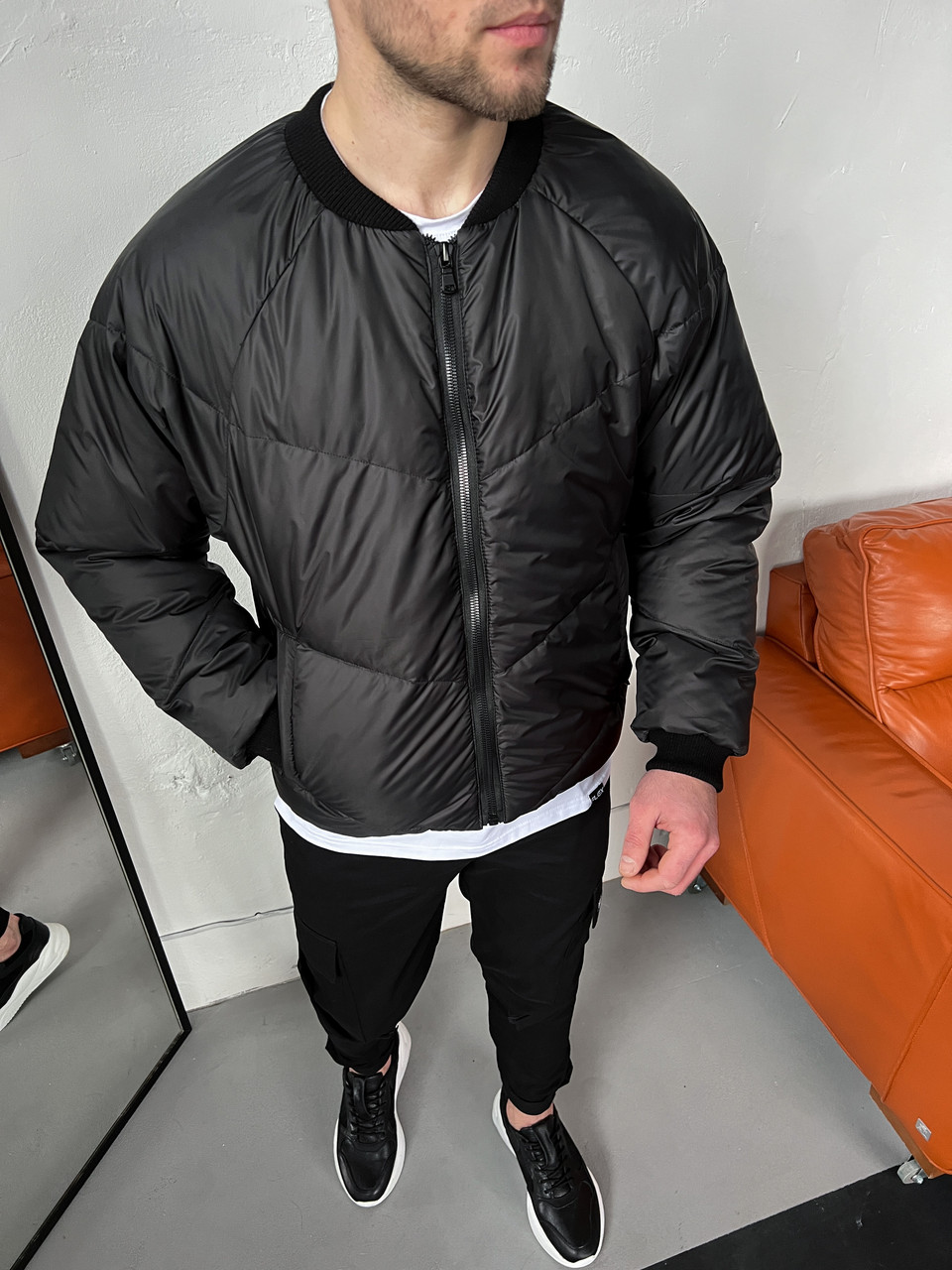 Весенняя куртка бомбер мужская черная бренд ТУР модель Кросс TURWEAR - Фото 5