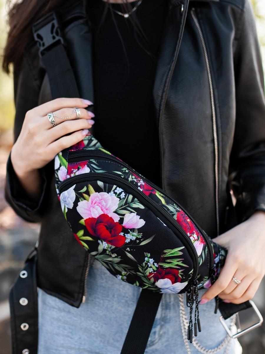 Жіноча сумка на пояс Town style Троянди