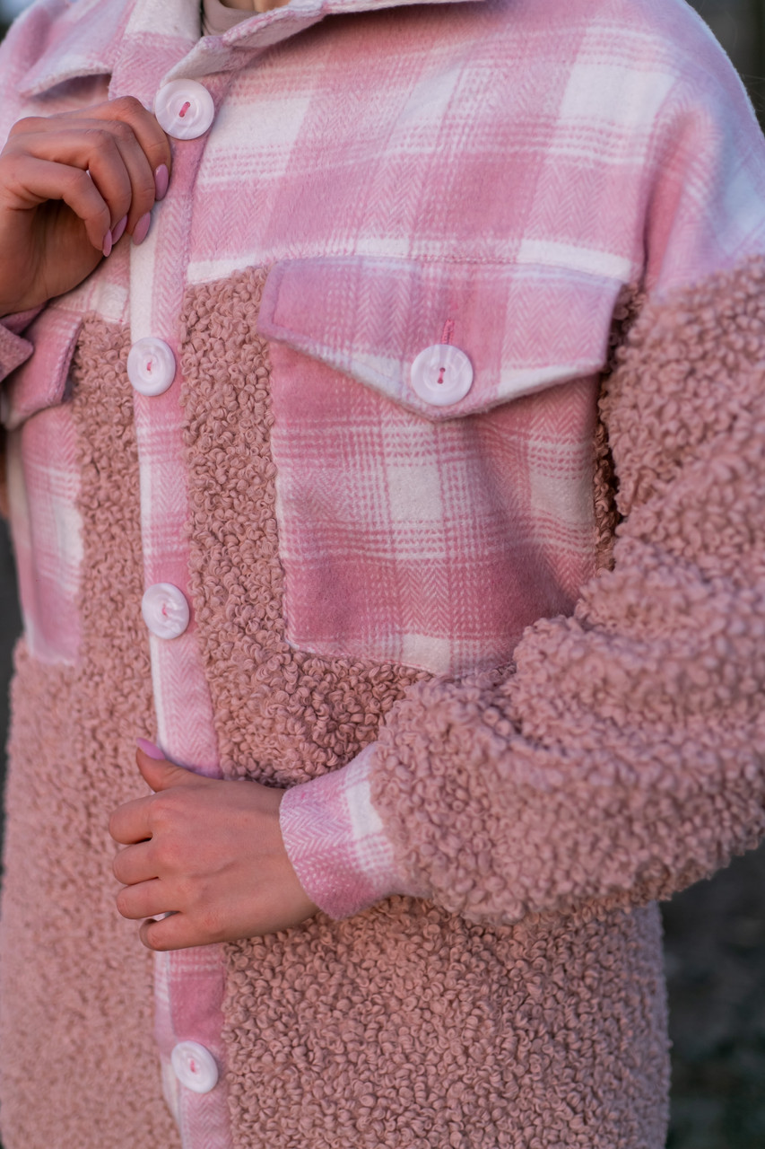 Рубашка женская 'Shon' эко-мех барашка от Intruder розовая One Size Intruder - Фото 4