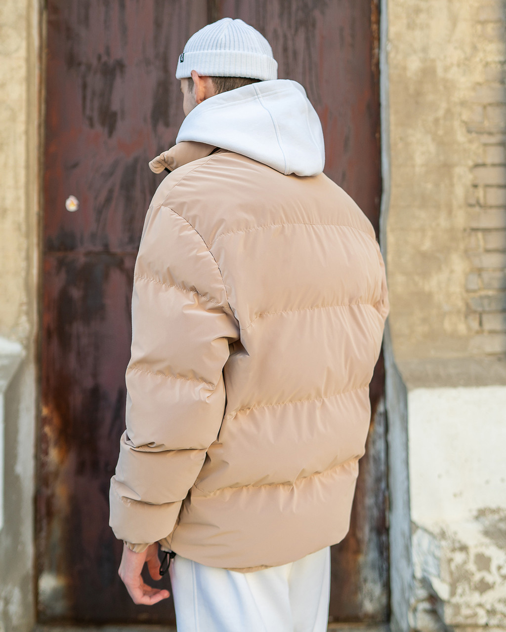 Зимова чоловіча куртка OGONPUSHKA Homie 2.0 Silk бежевий Пушка Огонь - Фото 4