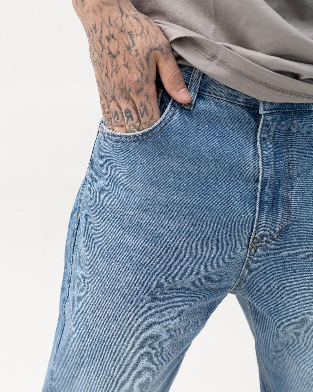 Мужские синие джинсы BEZET базовые Washed - Фото 2