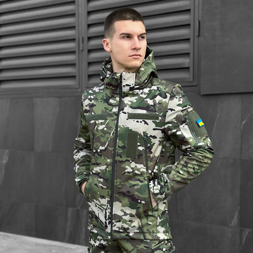 Куртка чоловіча демісезонна з капюшоном Мультикам Pobedov Motive з липучками POBEDOV - Фото 4