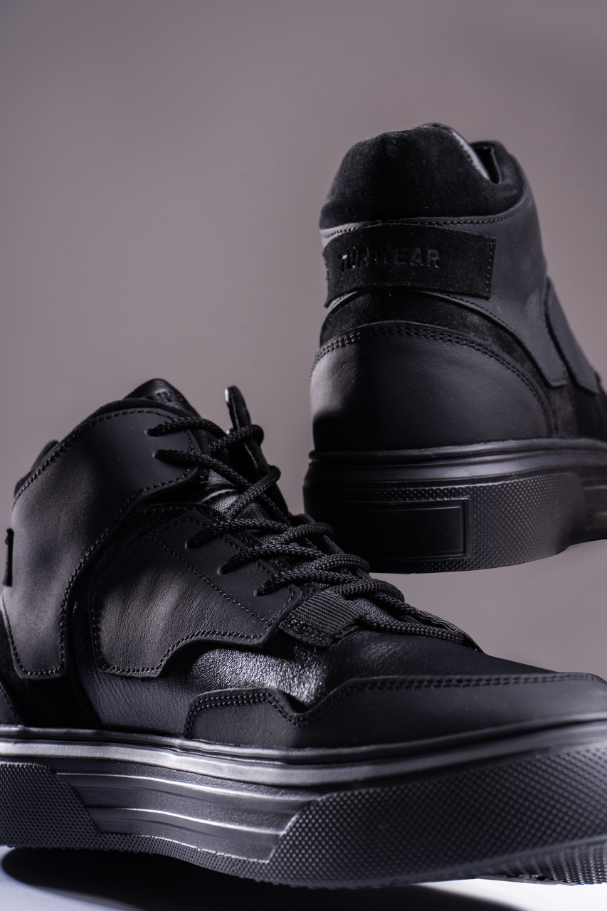 Кросівки чоловічі натуральна шкіра, чорні, модель Арон TURWEAR - Фото 2