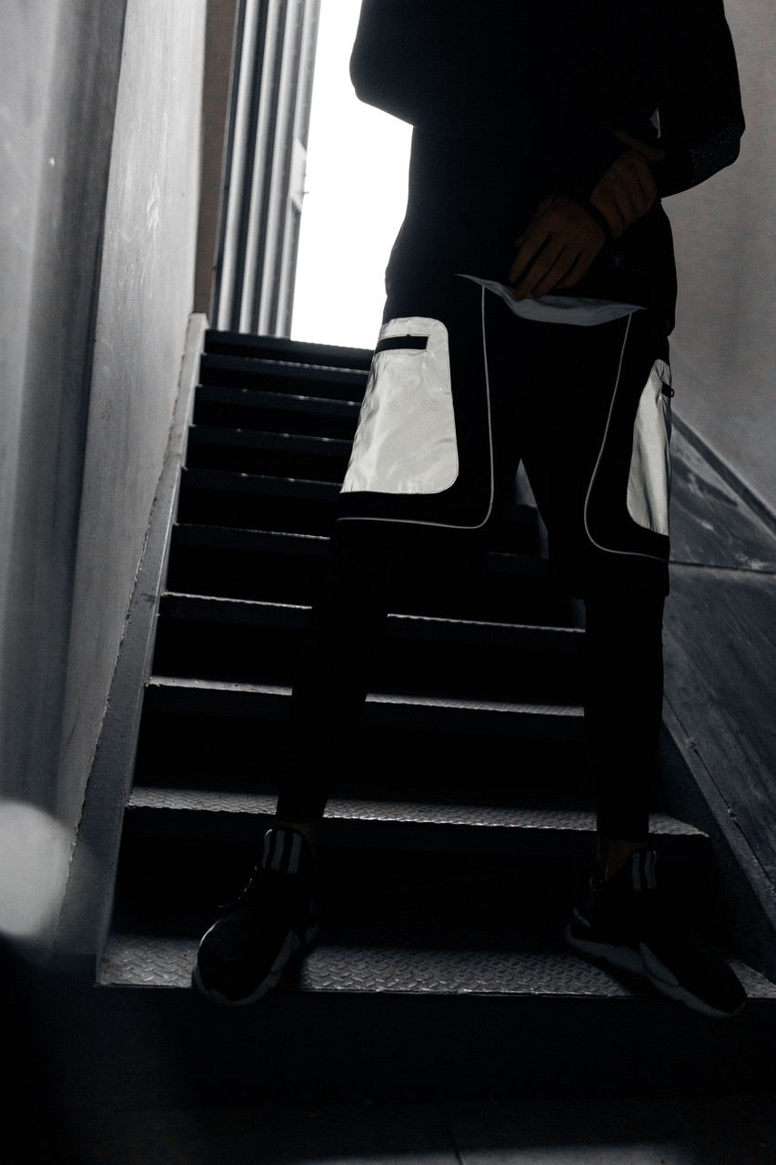 Шорты карго черные мужские с рефлективным карманом Шейн TURWEAR - Фото 4