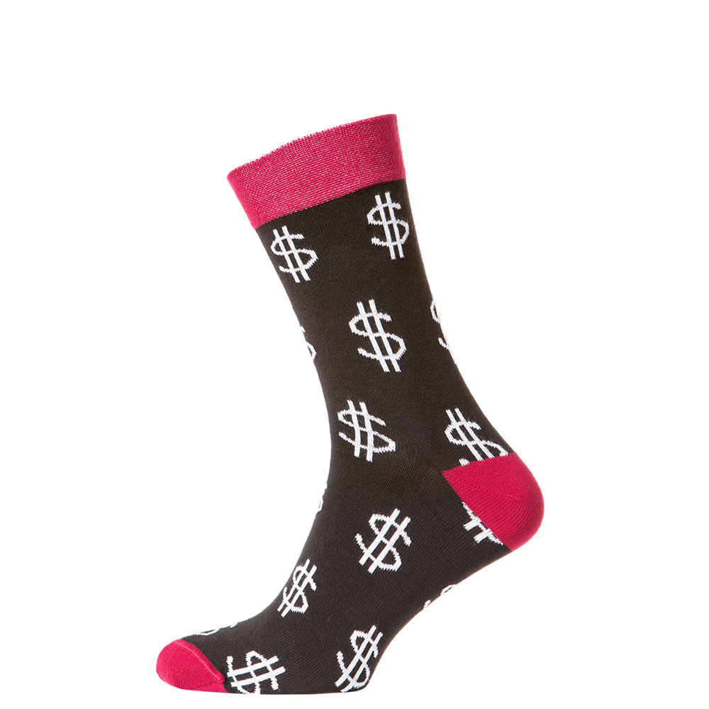Шкарпетки чоловічі кольорові з бавовни, чорний (долар) MansSet - Фото 1