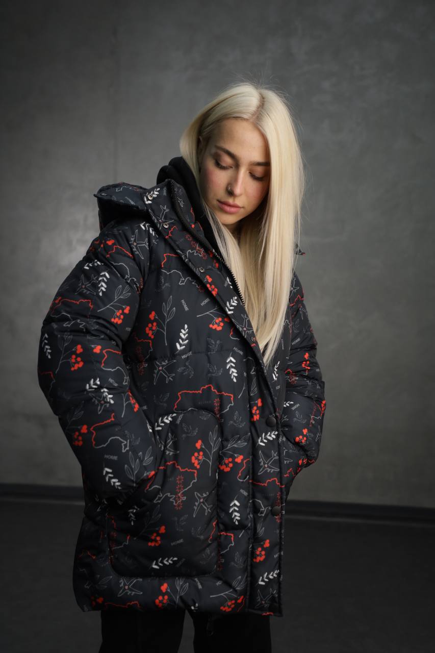 Жіноча зимова куртка-пуховик Reload Elly Land,чорний / Зимовий пуховик оверсайз стильний теплий - Фото 4