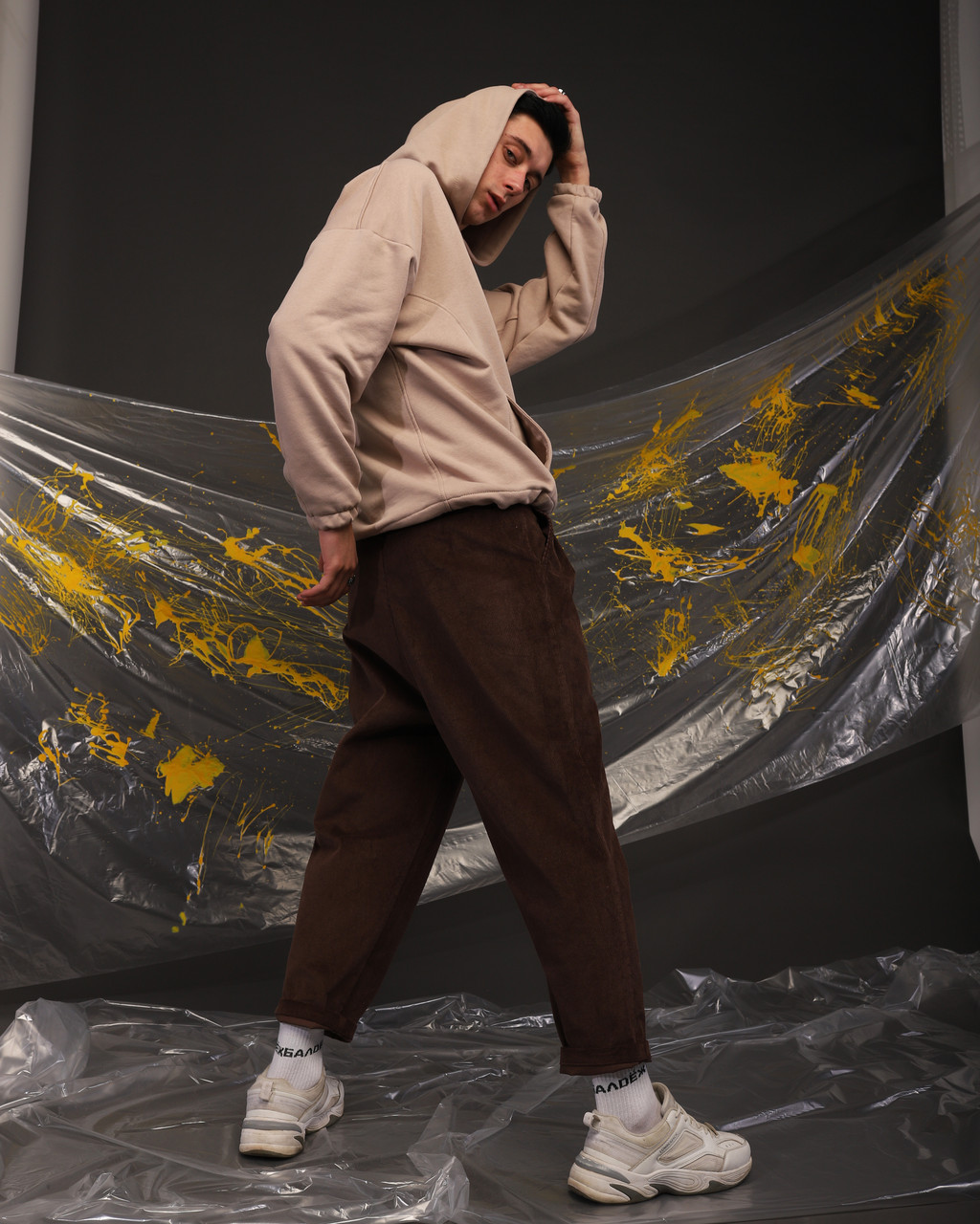 Спортивні штани чоловічі звужені Окава вельвет коричневий S M L XL TURWEAR - Фото 6