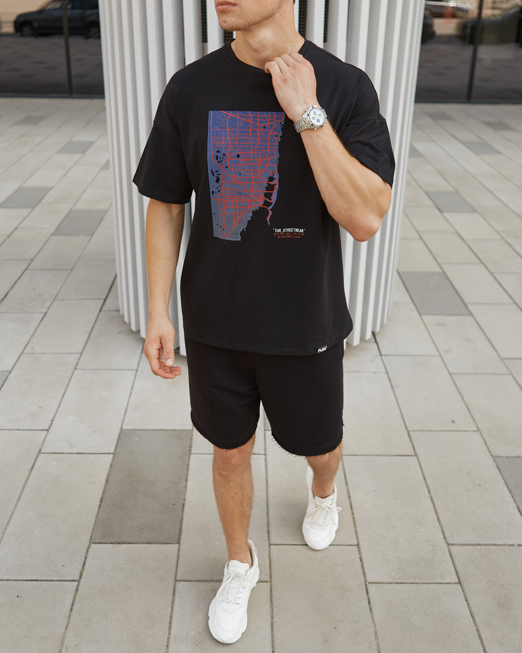 Чоловічі футболки Каліфорнія чорна оверсайз модель від бренду Тур TURWEAR - Фото 5