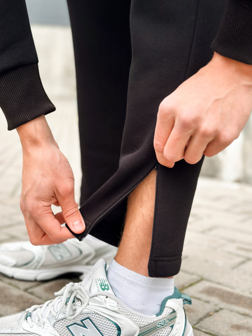 Мужские теплые спортивные штаны флис Reload Slim черные - Фото 3