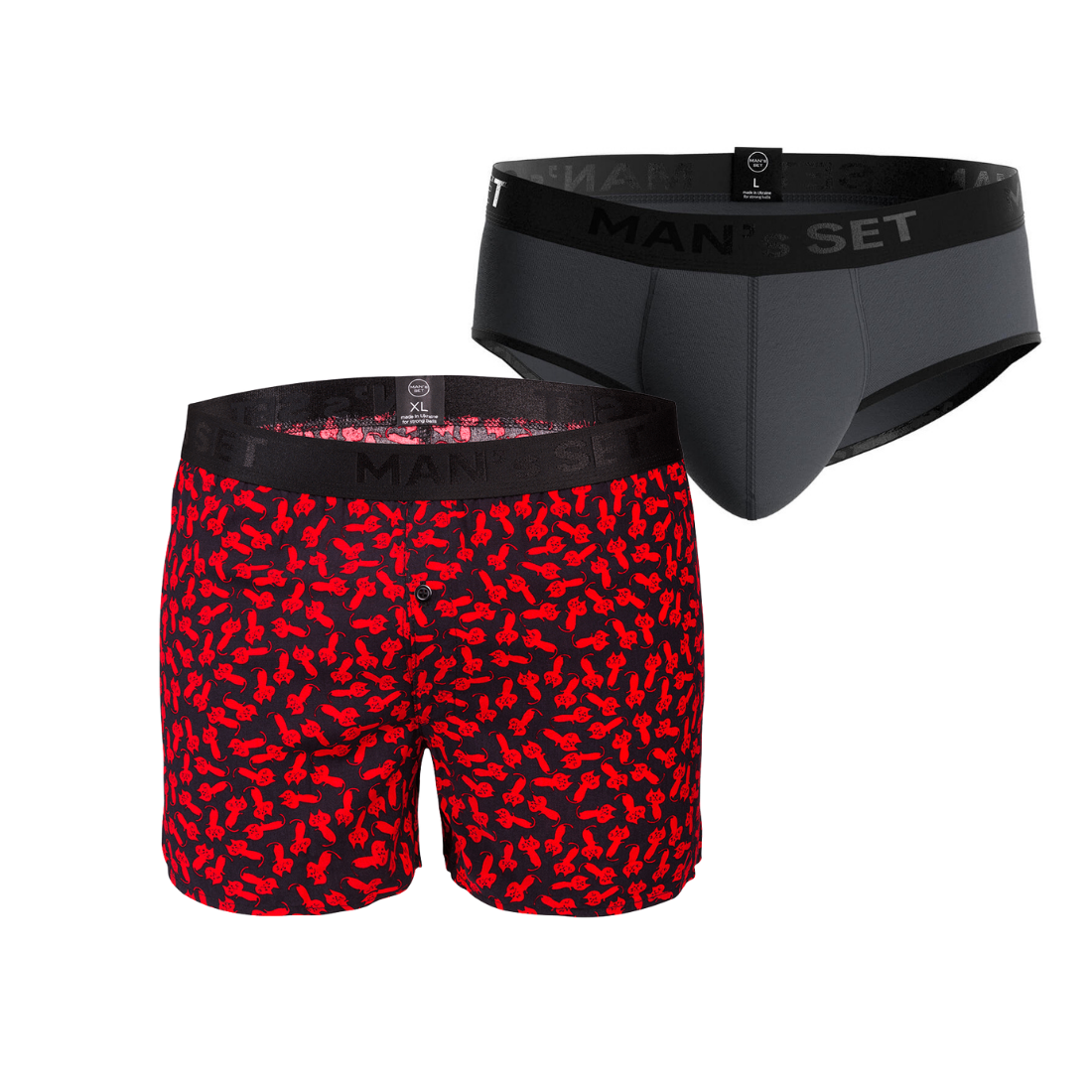 Комплект трусов MIX Briefs Shorts Black Series, 2шт MansSet
