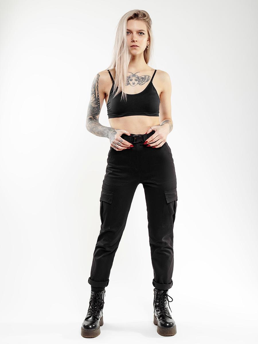 Карго брюки женские BEZET Xena black'20 - Фото 3