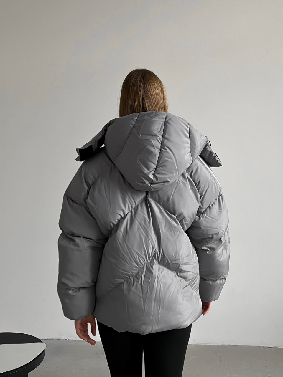 Жіноча зимова куртка пуховик оверсайз Reload - Quadro W темно-сіра - Фото 6