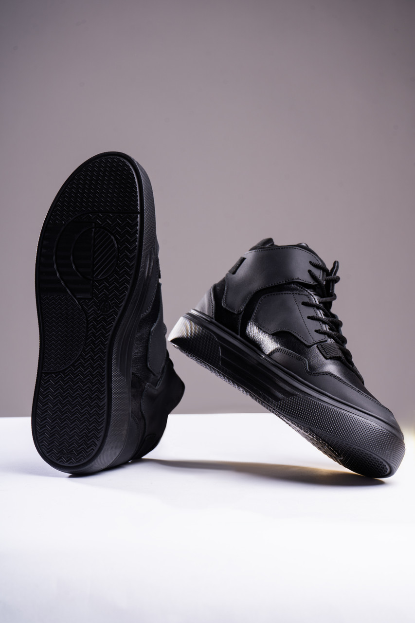 Кросівки чоловічі натуральна шкіра, чорні, модель Арон TURWEAR - Фото 4