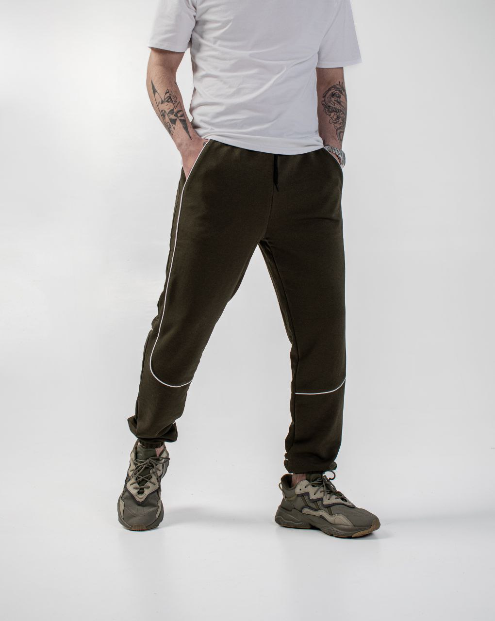 Мужские трикотажные спортивные штаны Reload Factor хаки  - Фото 5