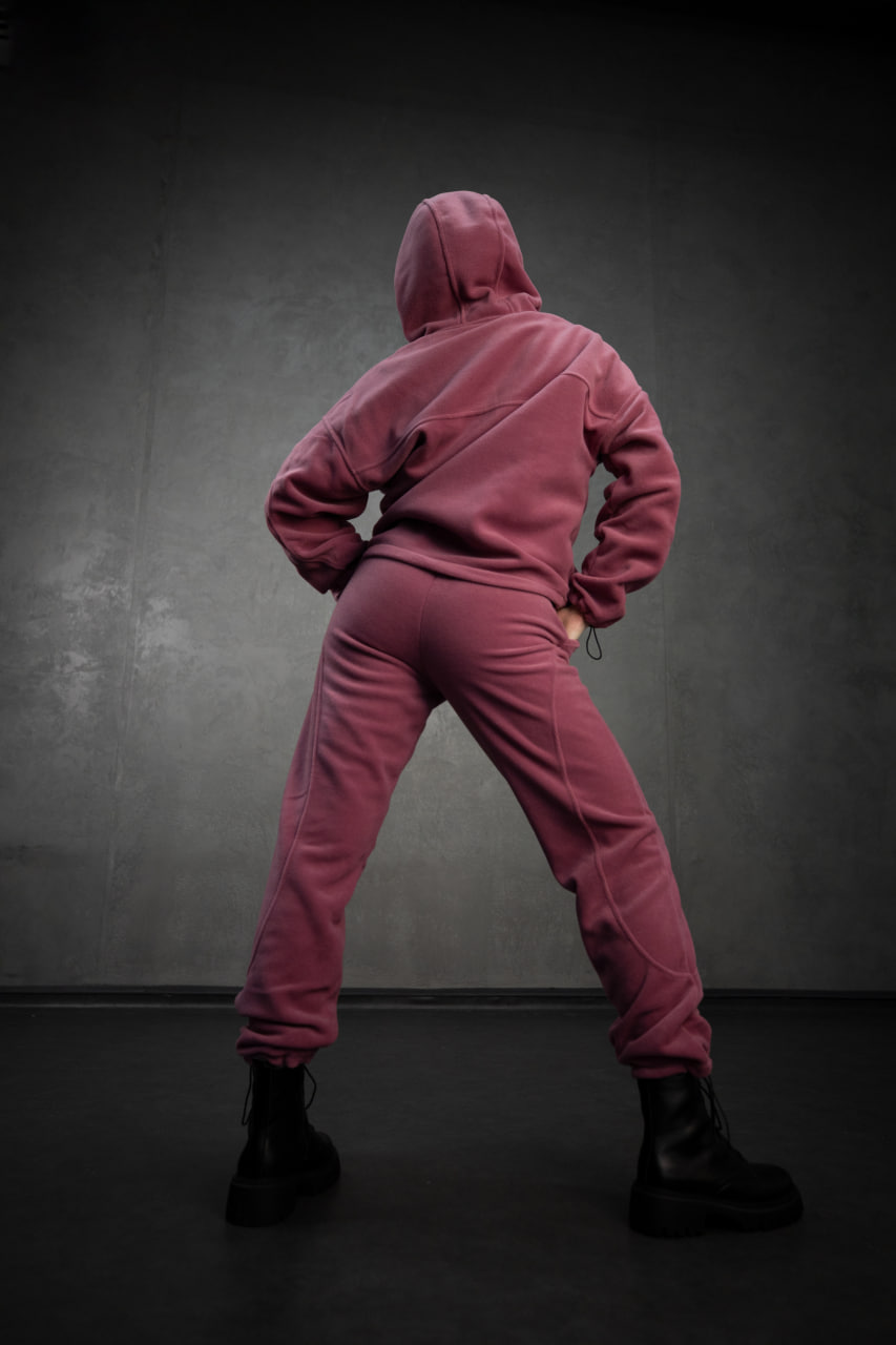 Теплий жіночий спортивний костюм оверсайз Reload - Flafi, пудровий - Фото 2