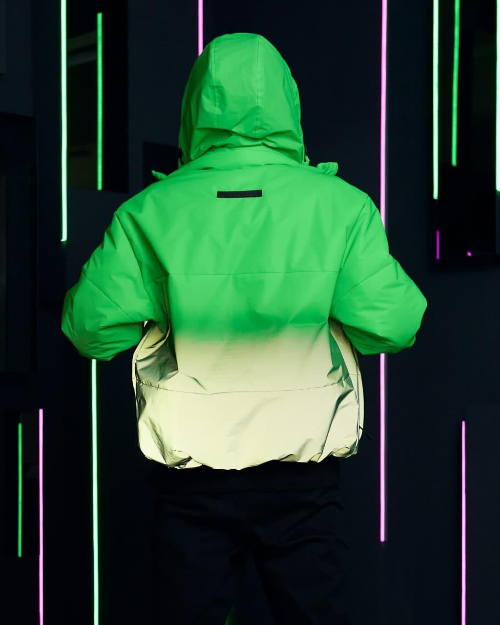 Куртка демісезонна чоловіча OGONPUSHKA Yard зелено-рефлективна Пушка Огонь - Фото 6