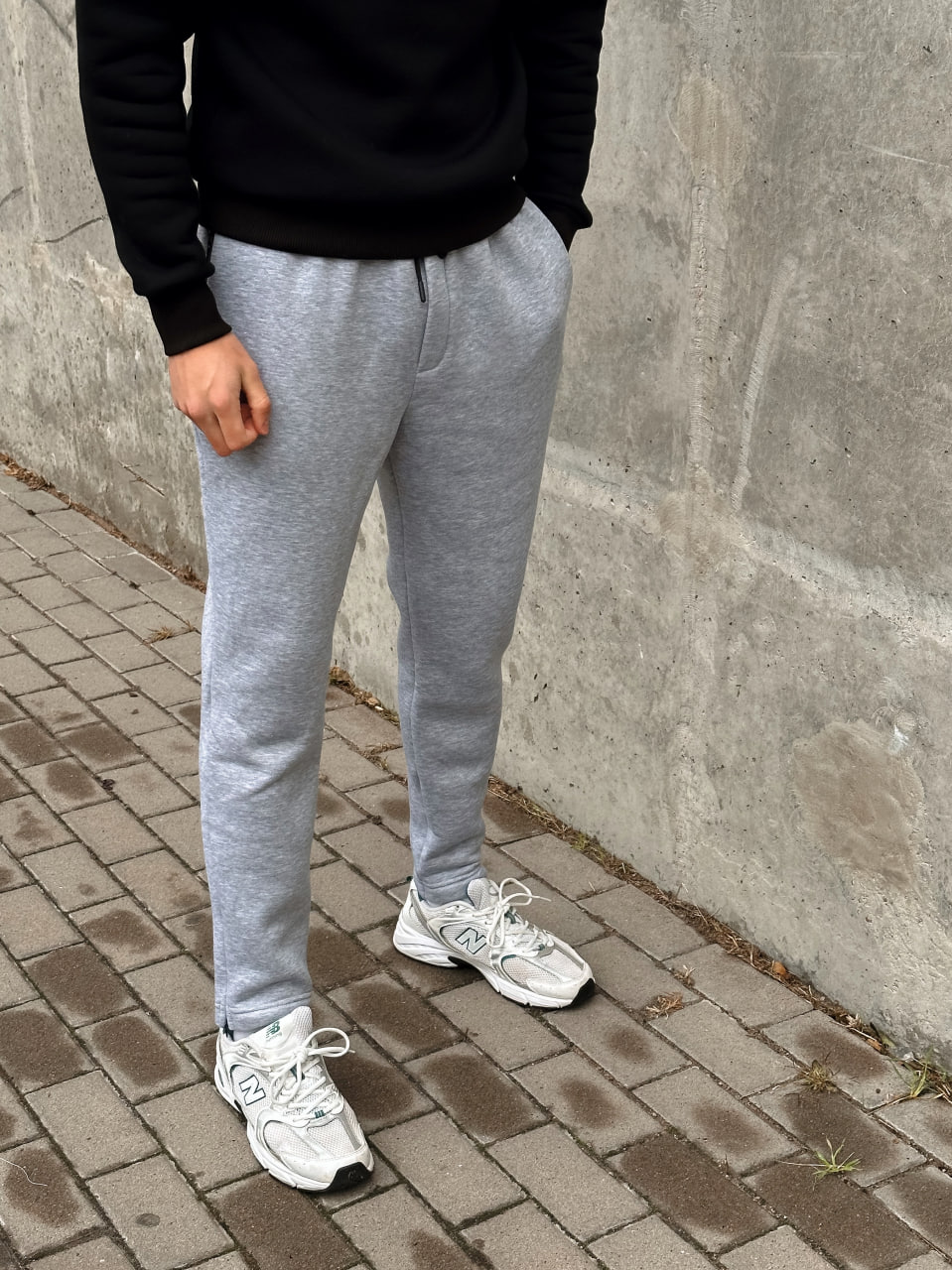 Мужские теплые спортивные штаны флис Reload Slim серые - Фото 1