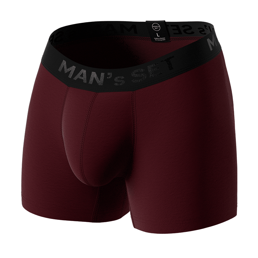 Мужские анатомические боксеры, Intimate Black Series, бордовый MansSet - Фото 4