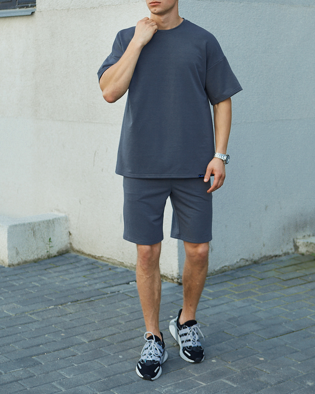 Літній комплект: сіра футболка чоловіча Quil (Квіл) сірі шорти чоловічі Duncan (Дункан) TURWEAR - Фото 4