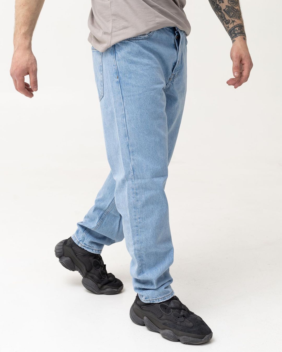 Чоловічі світлі блакитні джинси BEZET базові однотонні - Фото 2