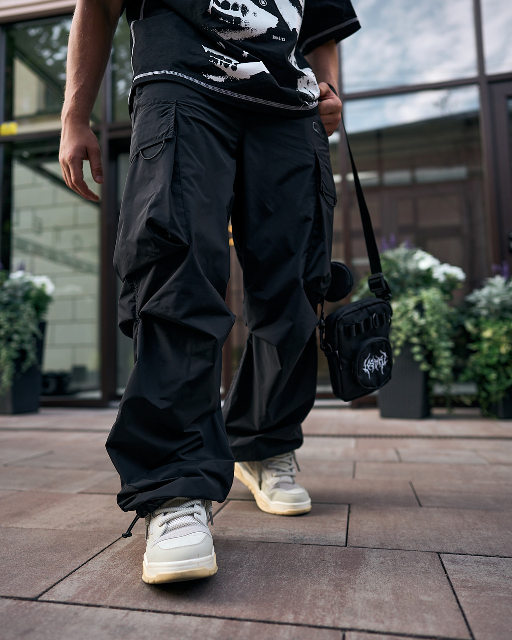 Cпортивні штани оверсайз OGONPUSHKA Groove чорні - Фото 4