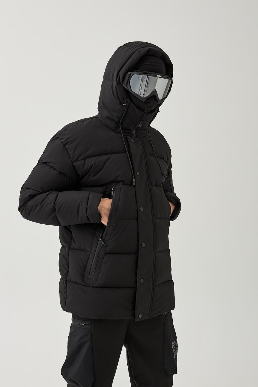Пуховик чоловічий зимовий чорний бренд ТУР модель Домару розмір S, M, L, XL TURWEAR - Фото 3