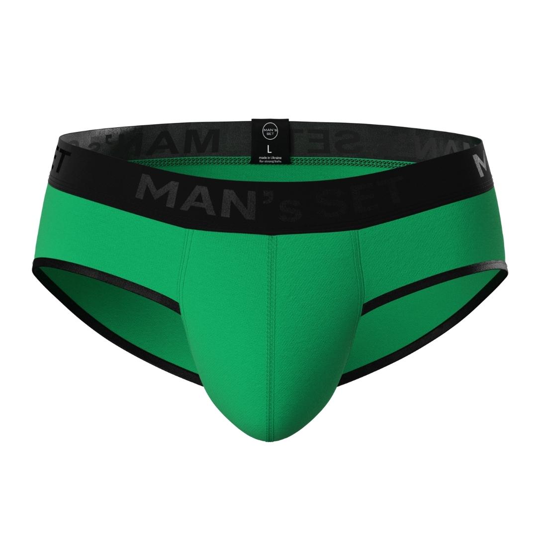 Мужские анатомические слипы из хлопка, Anatomic Slips Black Series, зелёный MansSet