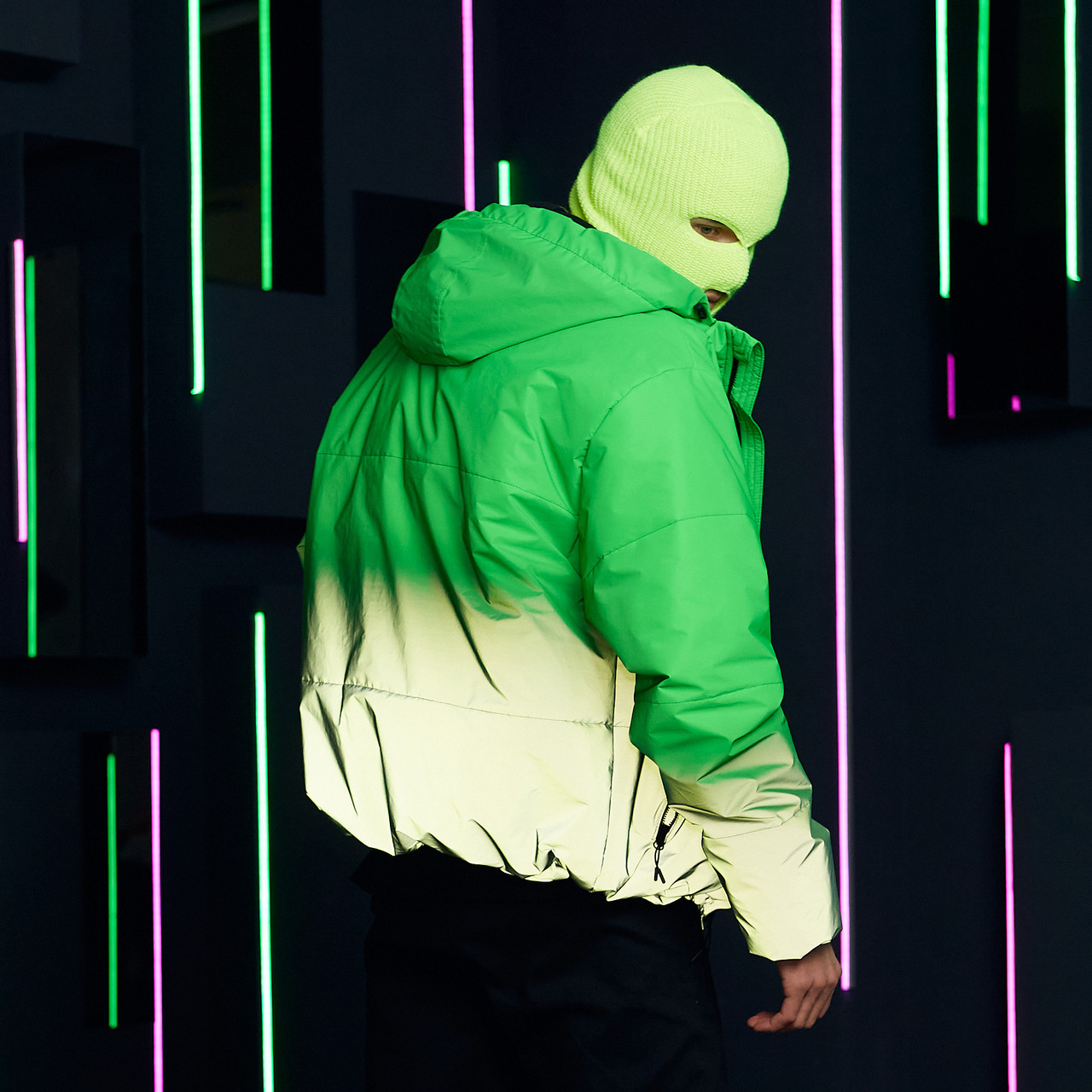 Куртка демісезонна чоловіча OGONPUSHKA Yard зелено-рефлективна Пушка Огонь - Фото 8
