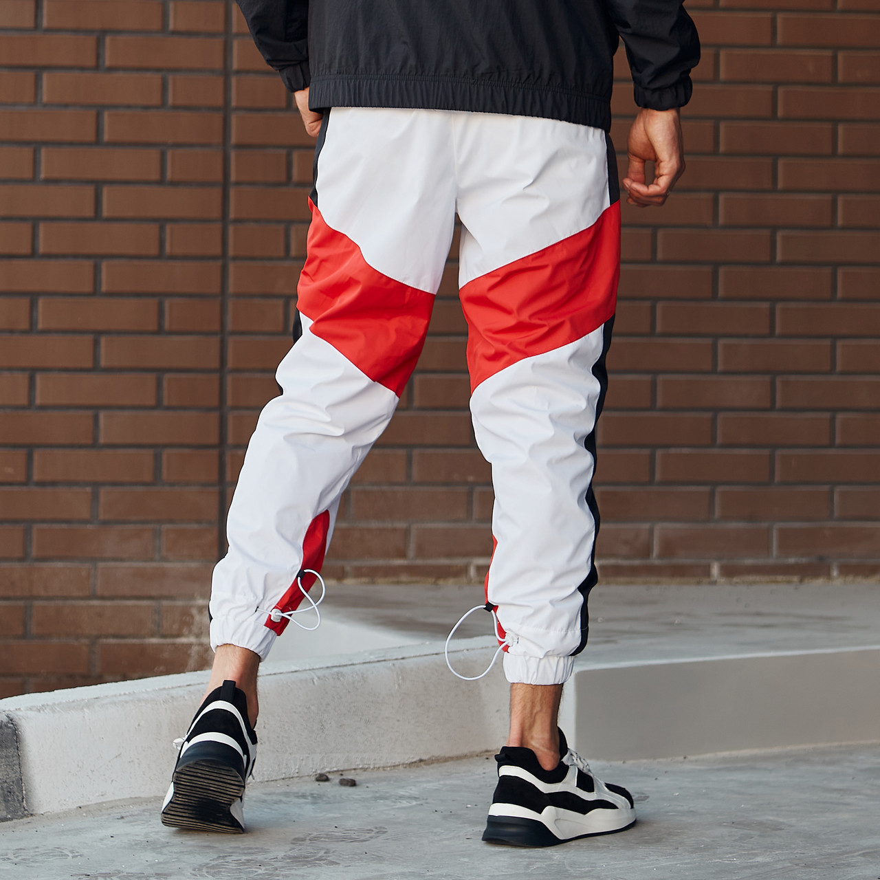 Спортивні штани Split біло-чорні з червоним Пушка Огонь - Фото 10