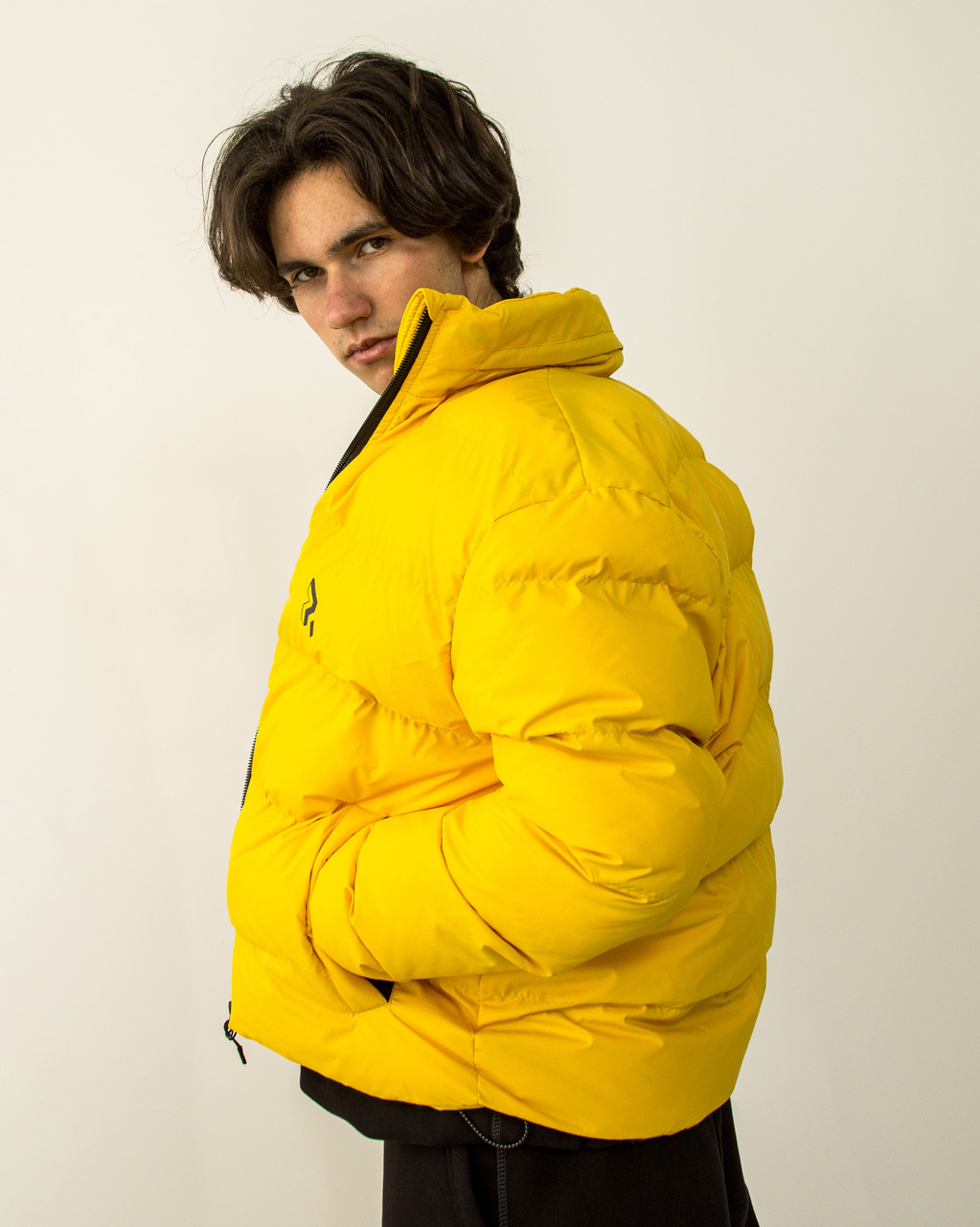 Коротка весняна куртка-пуховик Holla жовта Пушка Огонь - Фото 4