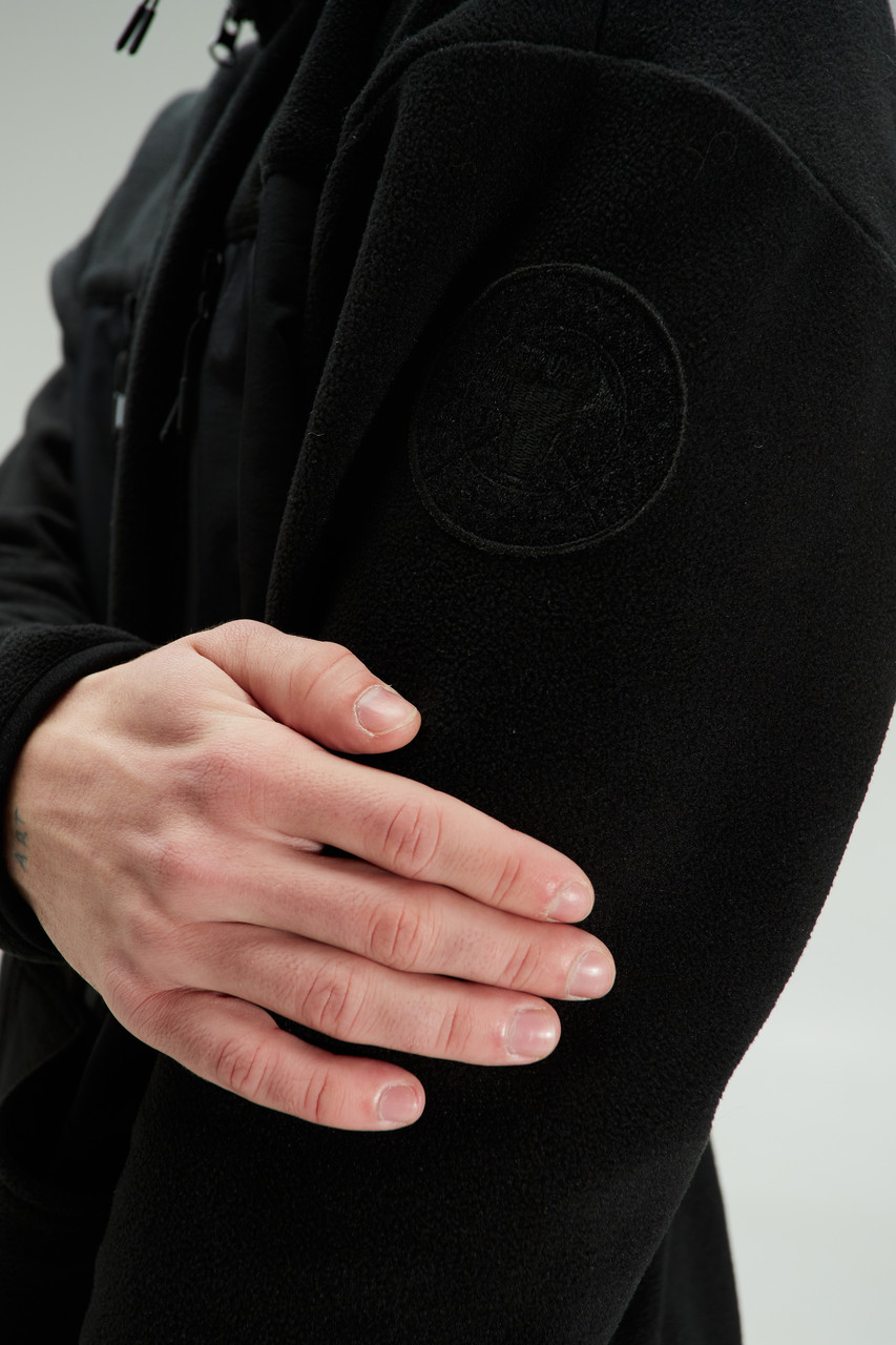 Кофта флисовая (зиппер) мужская черная от бренда ТУР модель Стелс TURWEAR - Фото 3