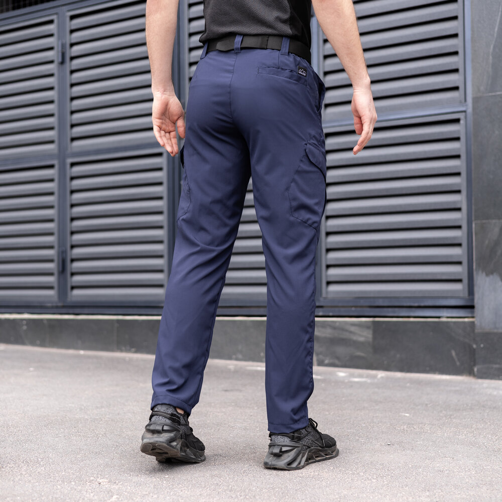 Штани карго чоловічі весняні з кишенями темно-сині Pobedov Tactical Soft POBEDOV - Фото 7